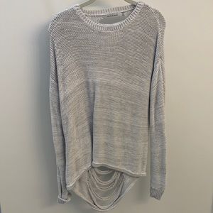 Light Grey Stitches and Stripes Sweater